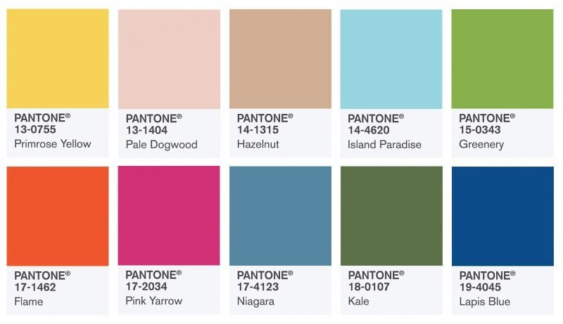 pantones top 10 colours spring 2017