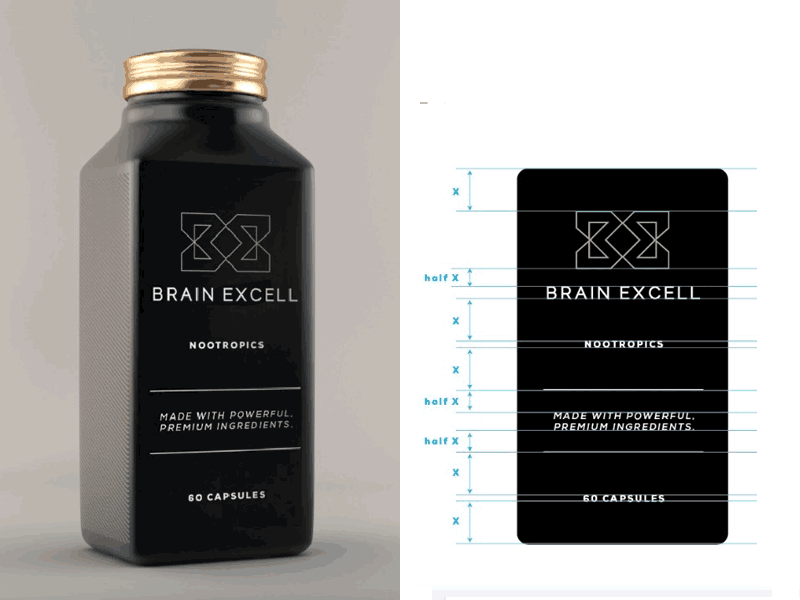 Brain-Excell-NOOTROPICS-Logo-design