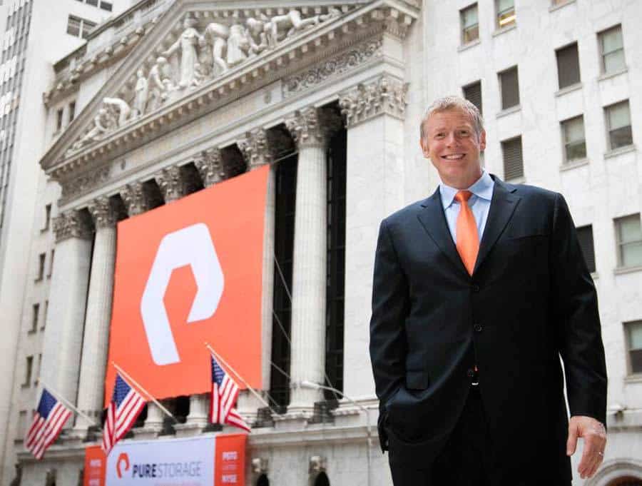 Pure Storage Logo CEO Scott Dietzen Wall Street Stock Exchange