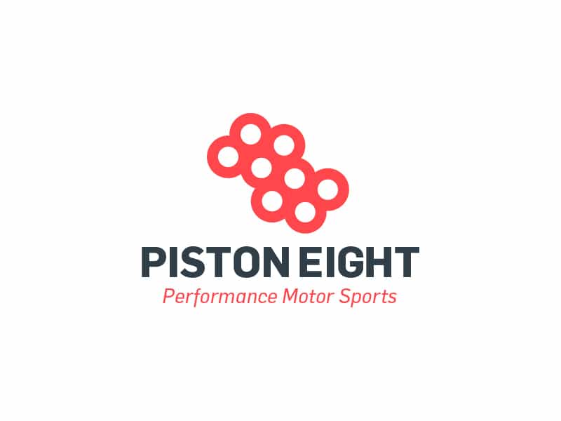 Piston Eight: Performance Motor Sports Logo Design for Sale