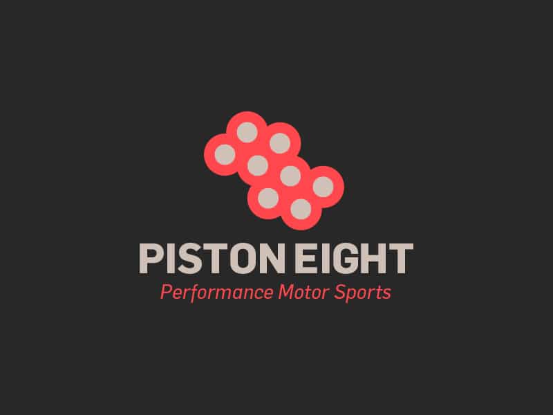 Piston Eight: Performance Motor Sports Logo Design for Sale