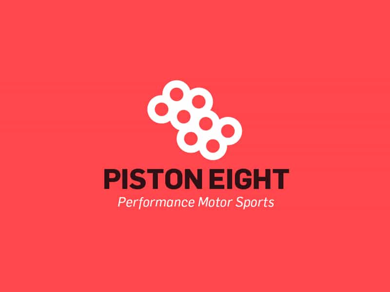 Piston Eight: Performance Motor Sports Logo Design for Sale