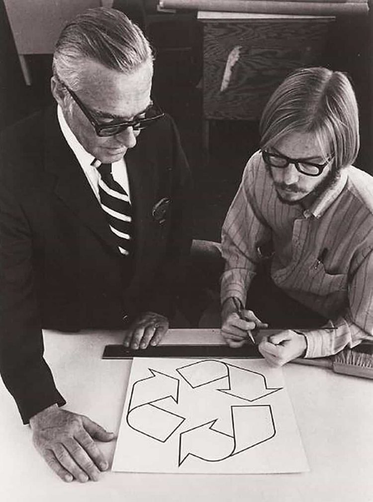 Gary Anderson, age 23, Designed the Recycling Logo for a Contest in 1970