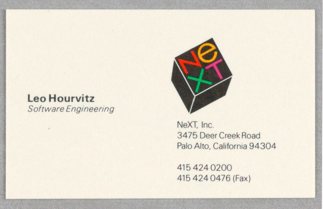 NeXT Stationery Business Card Leo Hourvitz