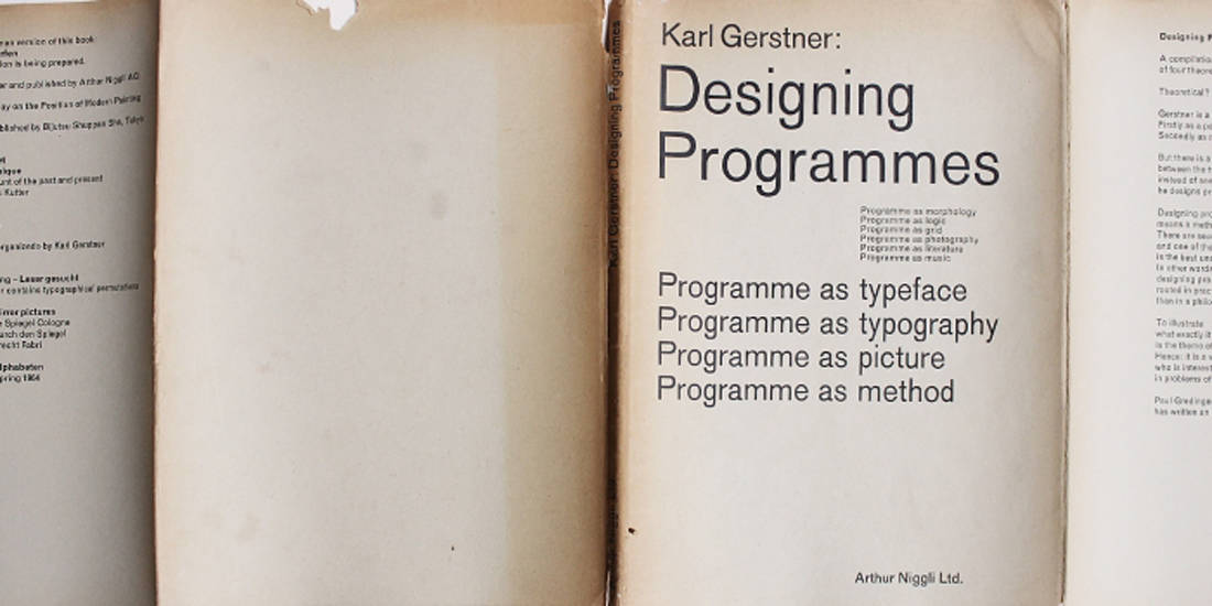 Super Rare Design Book: Designing Programmes by Karl Gerstner to