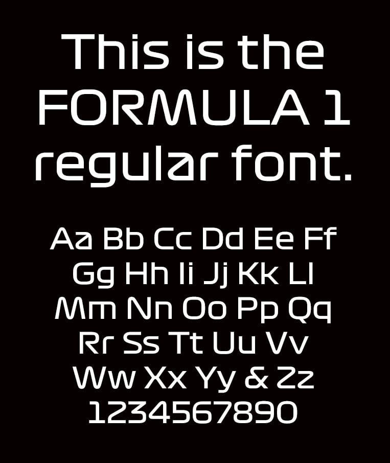 Formula 1 and F1 Fonts Free Download: F1 Regular, F1 Turbo, F1 Torque