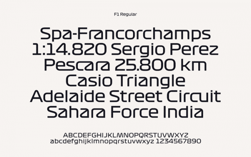 Formula 1 and F1 Fonts Free Download: F1 Regular, F1 Turbo, F1 Torque