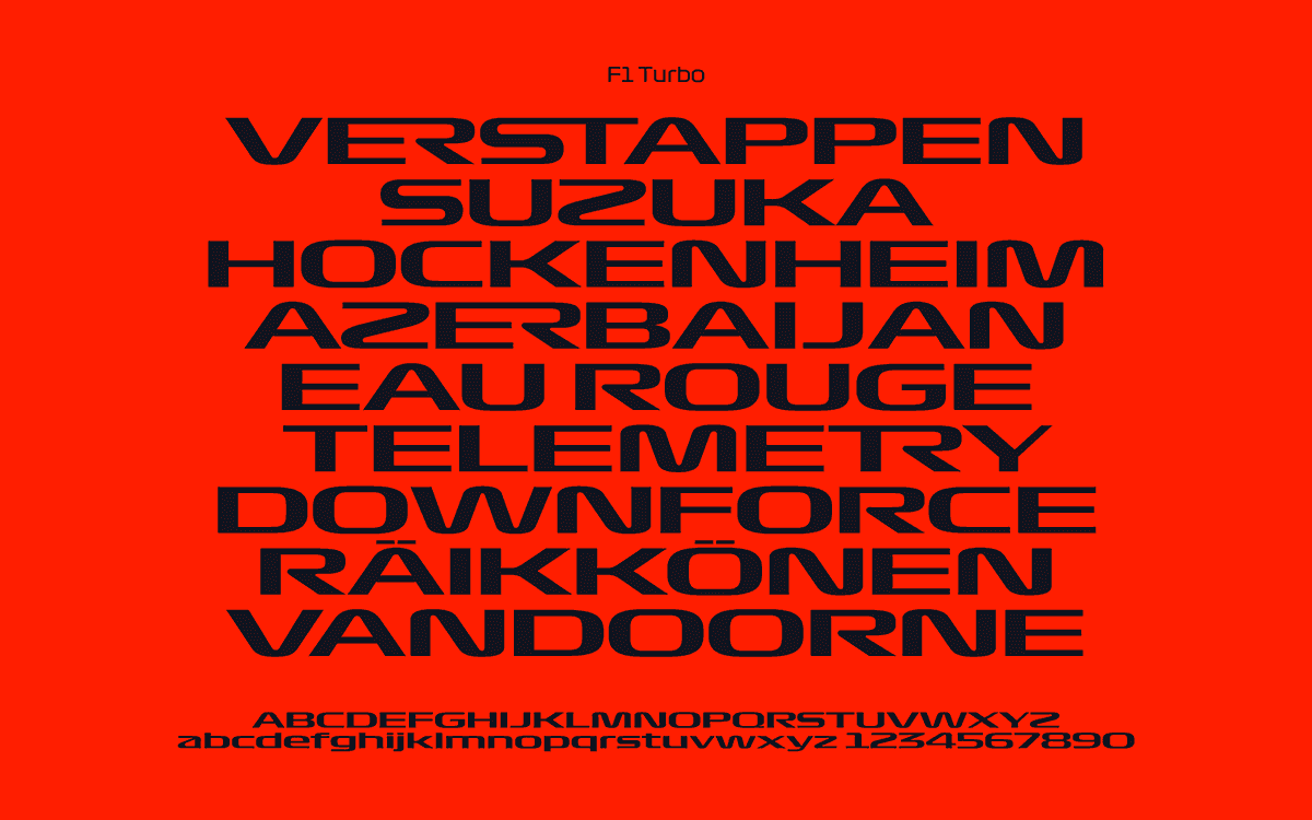 Formula 1 and F1 Fonts Free Download: F1 Regular, F1 Turbo, F1 Torque