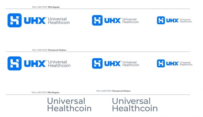 UHX Universal Healthcoin Logo Brand Identity