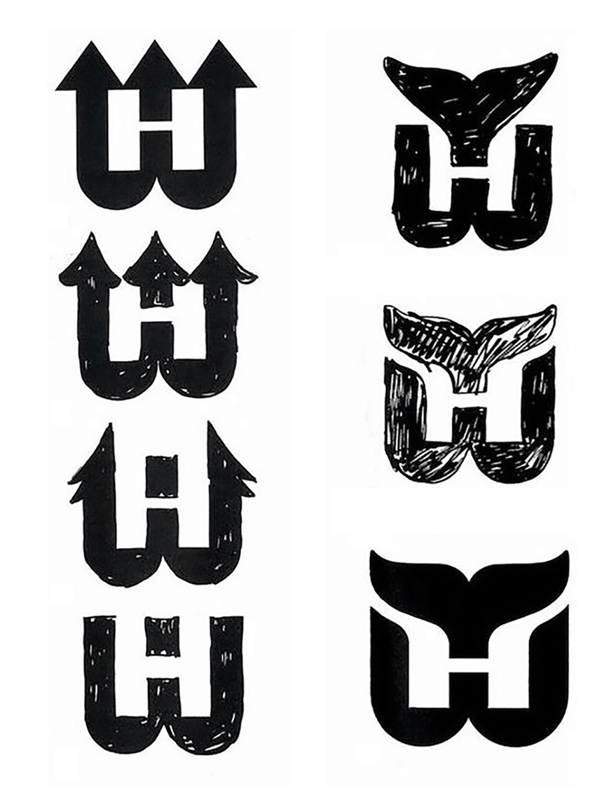 Early Logo Drafts for the Hartford Whalers Logo Designed by Peter Good