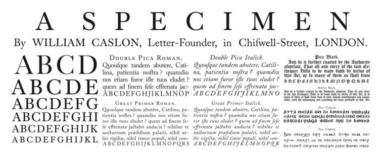 william caslon font buy