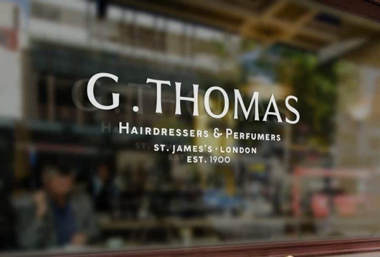 G Thomas Hairdresser Logo Brand Identity Shop Front