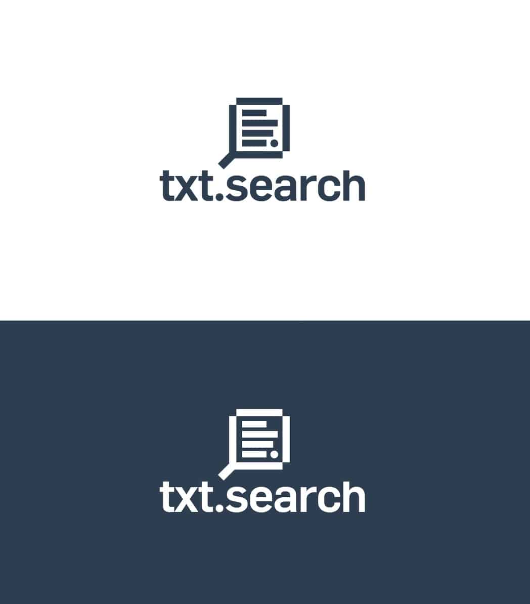 Logo Portfolio for txtsearch & Icon Designed by Freelance Logo Designer The Logo Smith.