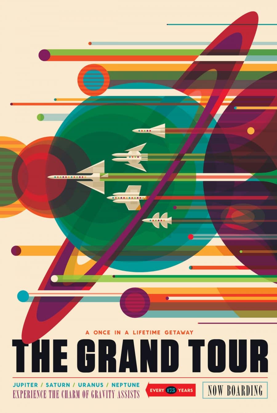 The Grand Tour NASA Voyager Mission Visions of the Future Poster Series Designed by JPL