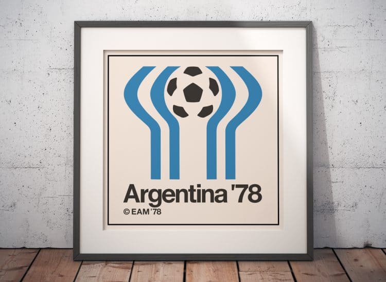 Argentina World Cup Logo Square Poster Frame Mockup Wide