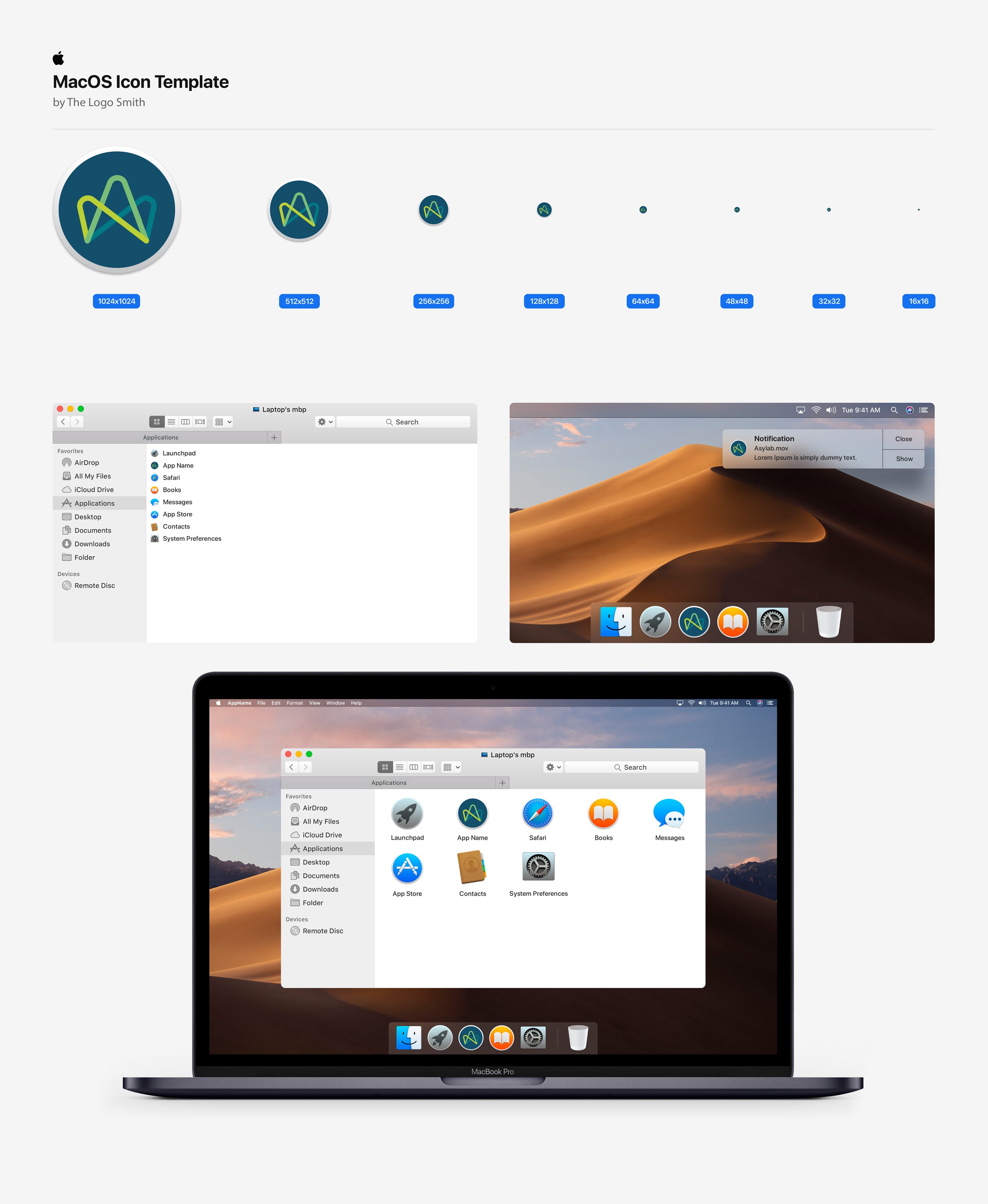 Advatera MacOS Icon Template Mockup Designed by The Logo Smith Freelance Logo Designer