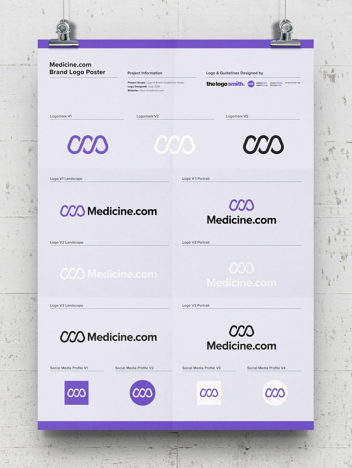 Free Logo Mockup For Download Brand Logo Versions A3 Poster