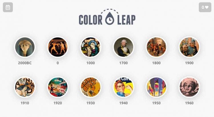 Color Leap Take a leap through time and see the color palettes of history