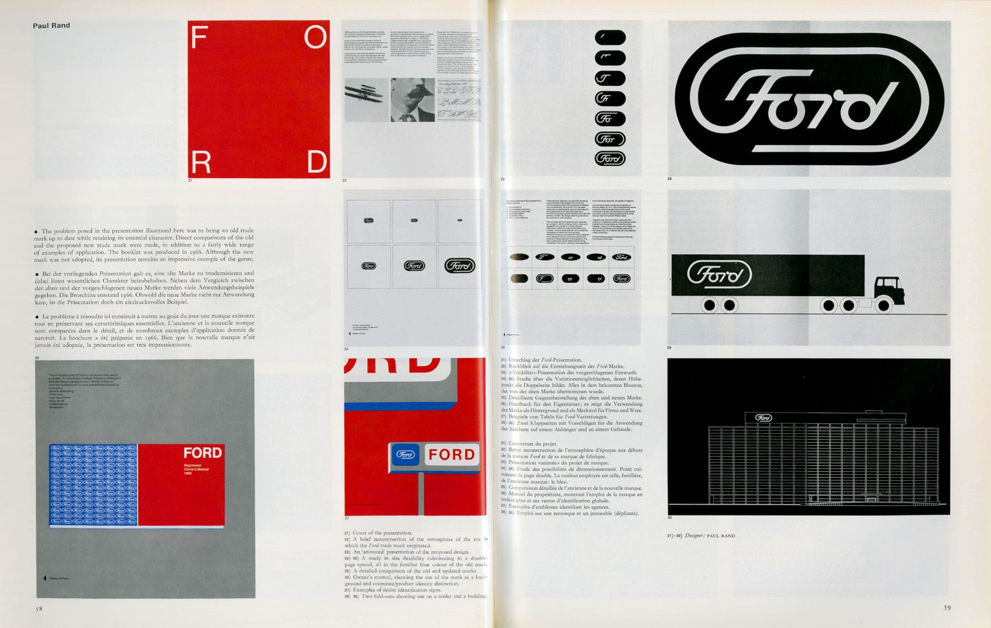 Paul Rand Ford Logo Design Concept in Graphis Magazine Spread