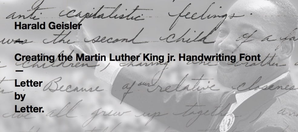 Martin Luther King Free Font Created by Harald Geisler