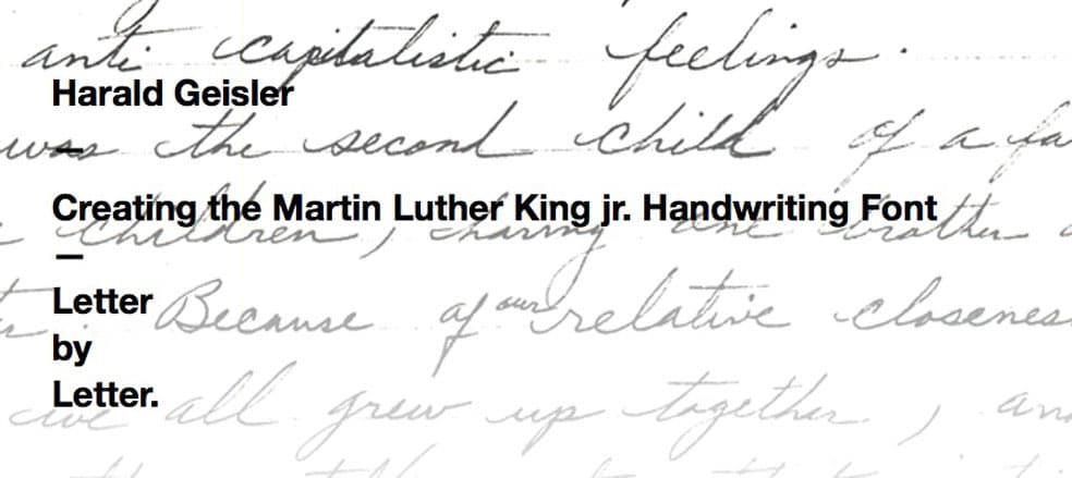 Martin Luther King Font by Harald Geisler