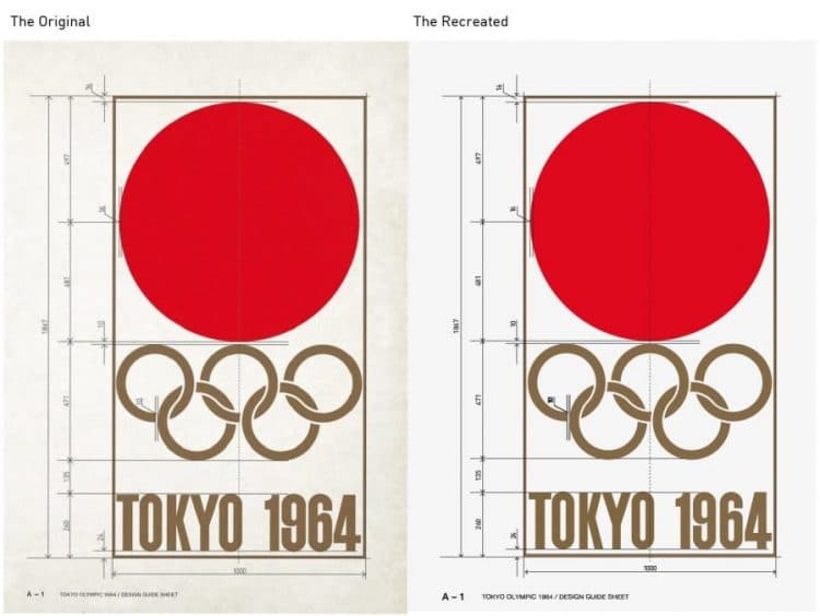 Vintage Tokyo Olympic 1964 Logo Guide Poster For Download