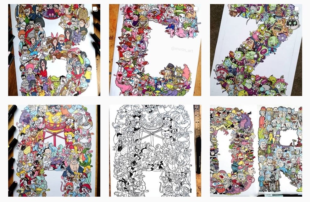 The Toon Type Alphabet Project Hand Illustrated Lettering by @mvrtn_art