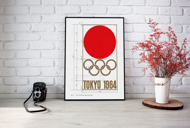 Vintage Tokyo Olympic 1964 Logo Guide Poster For Download