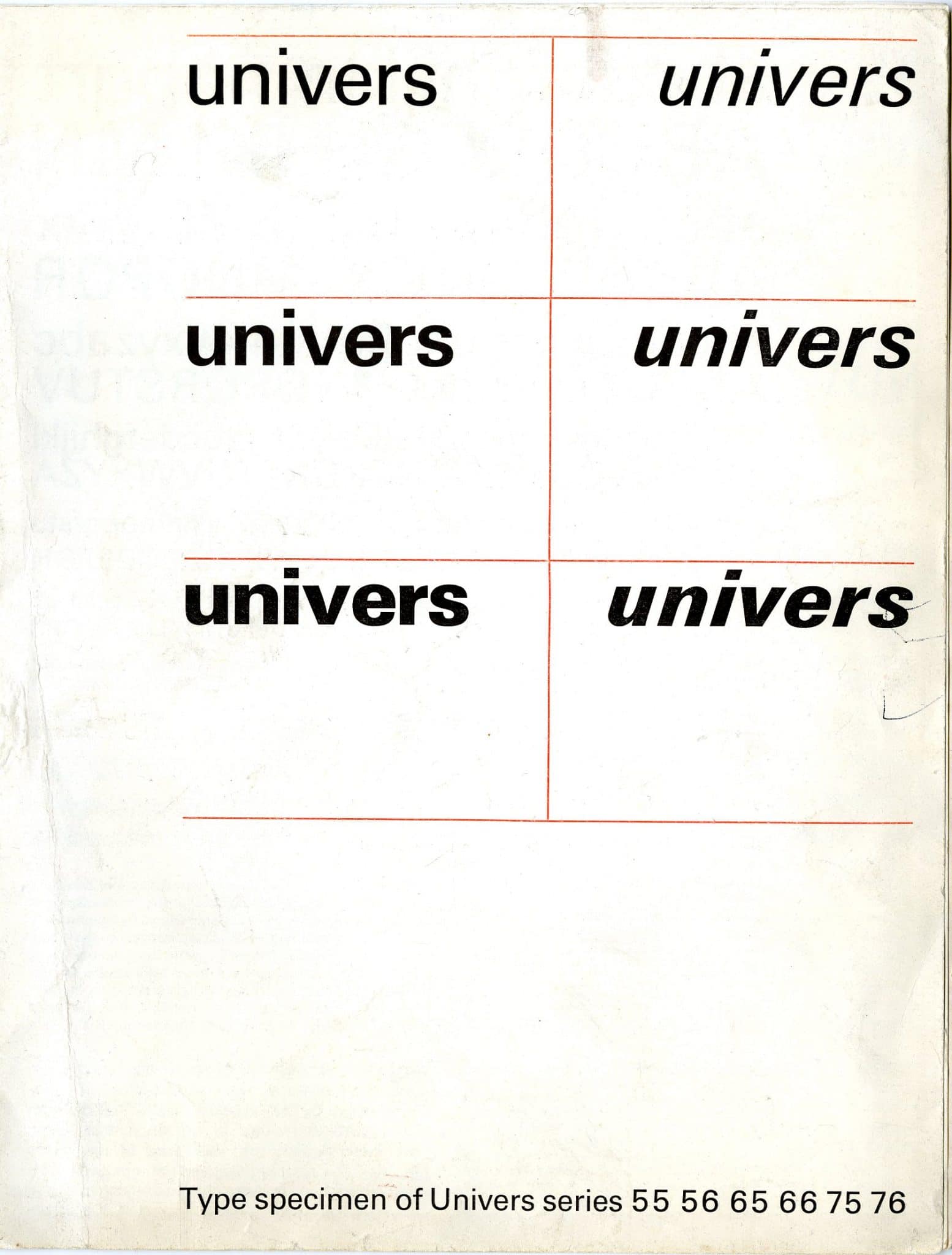 Univers Type Designed in 1957