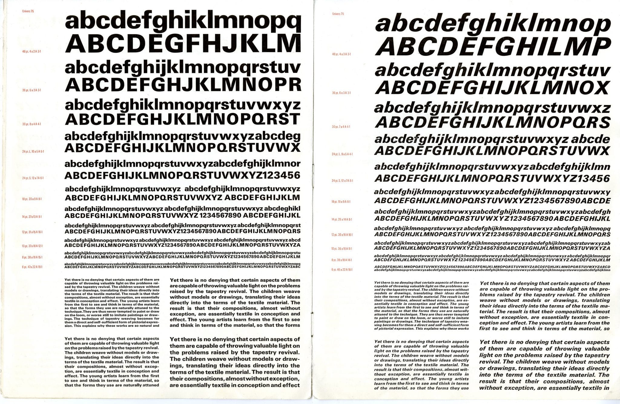 Univers Type Designed in 1957