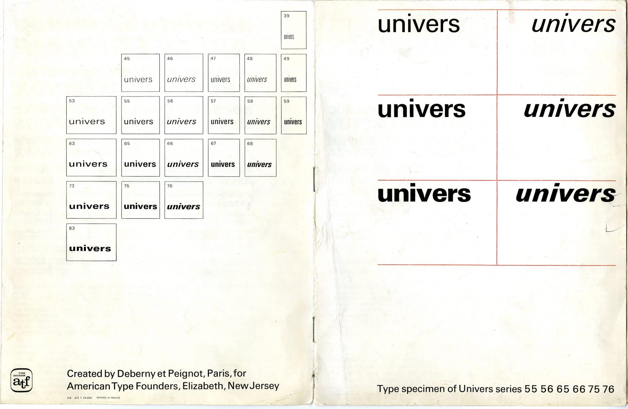 Univers Type Specimen Sheets Designed in 1957 by Adrian Frutiger 6