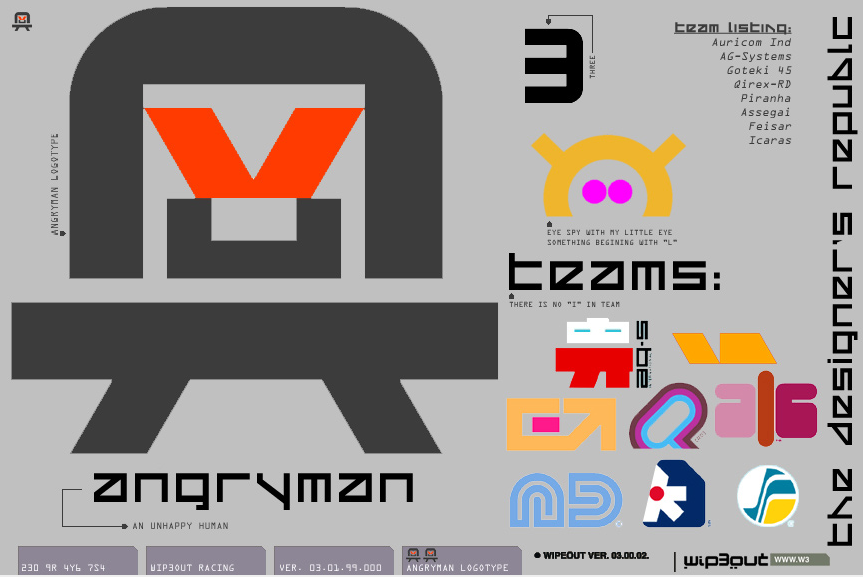 AngryMan Logotype The Designers Republic Wip3out