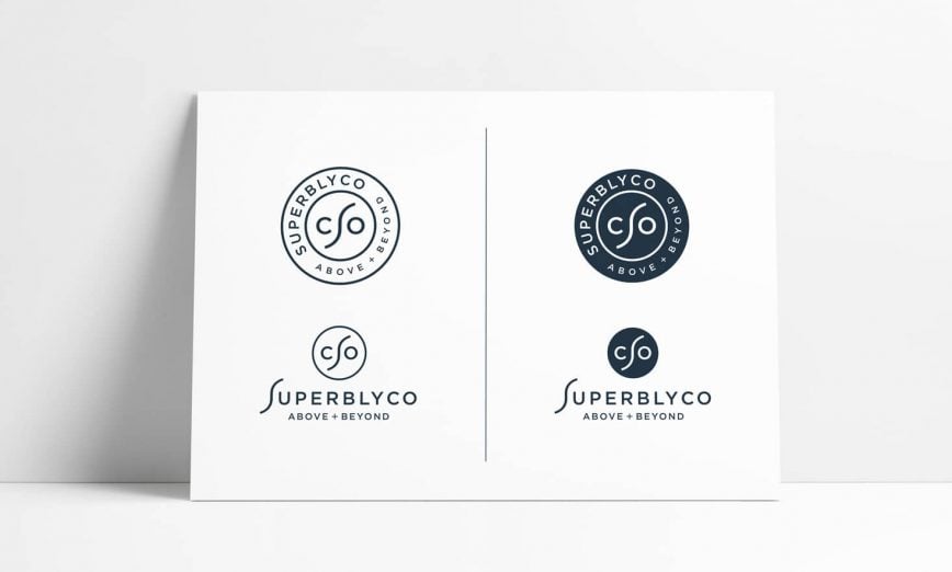 SuperblyCo Stamp Logo Design A4 Mockup by The Logo Smith