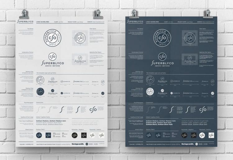 Superblyco A3 Logo Guidelines Poster Mockup Double Designed by The Logo Smith