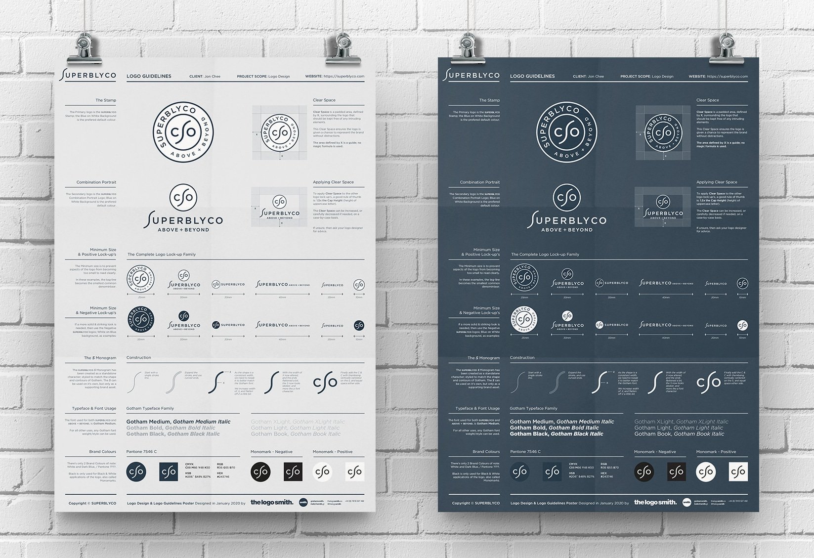 Logo Guidelines Template Poster Mockup Double Designed by The Logo Smith