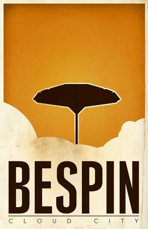 Bespin Minimalist Star Wars Galaxy Posters designed by  Justin Van Genderen