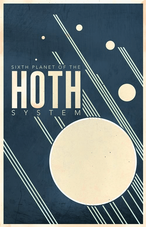 The Sixth Planet Hoth System Minimalist Star Wars Galaxy Posters designed by  Justin Van Genderen