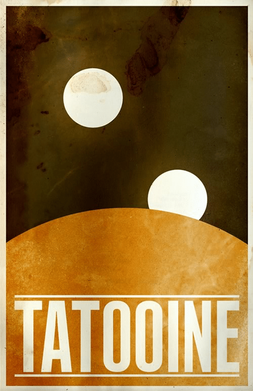 Tatooine System Minimalist Star Wars Galaxy Posters designed by  Justin Van Genderen