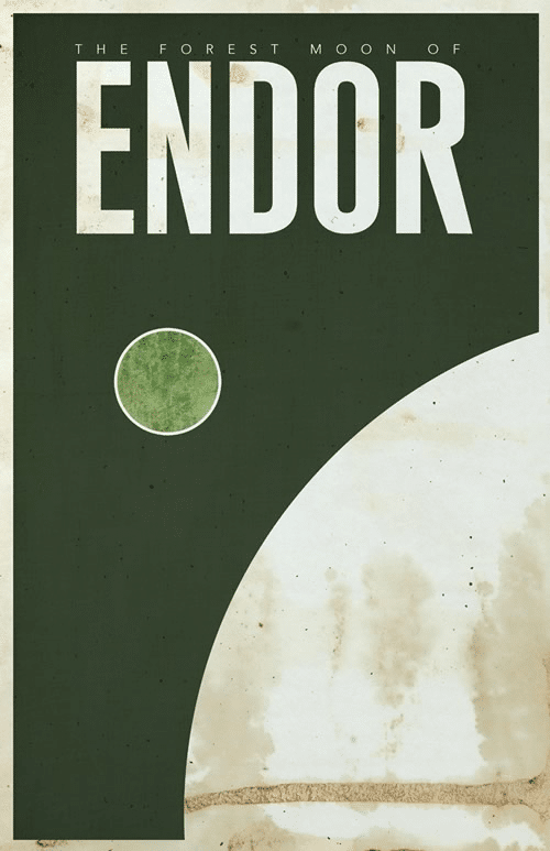 Endor Minimalist Star Wars Galaxy Posters designed by  Justin Van Genderen