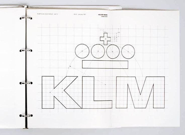 KLM Logo Construciton Grid by FHK Henrion 1961