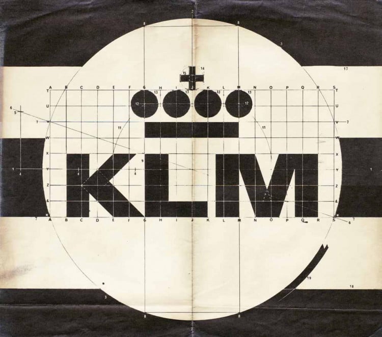 KLM Logo Construciton Grid by FHK Henrion 1961