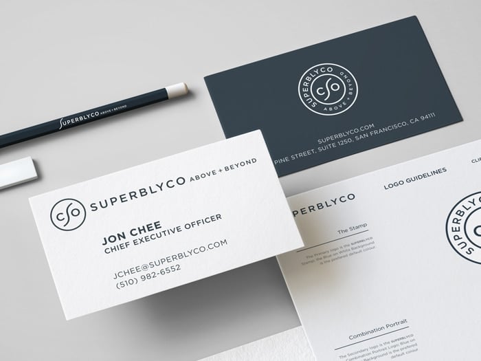 SuperblyCo Logo Brand Identity Stationery-design mockup the logo smith