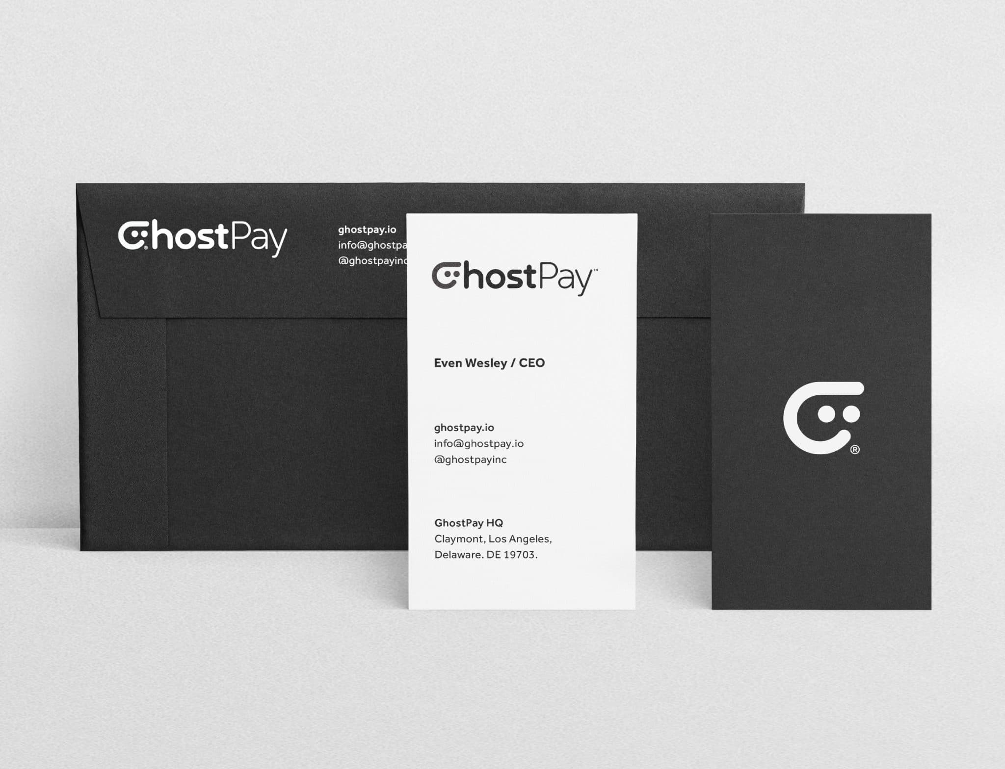 GhostPay Inc Cryptocurrency Wallet Logo Designed by The Logo Smith Stationery Designed by The Logo Smith