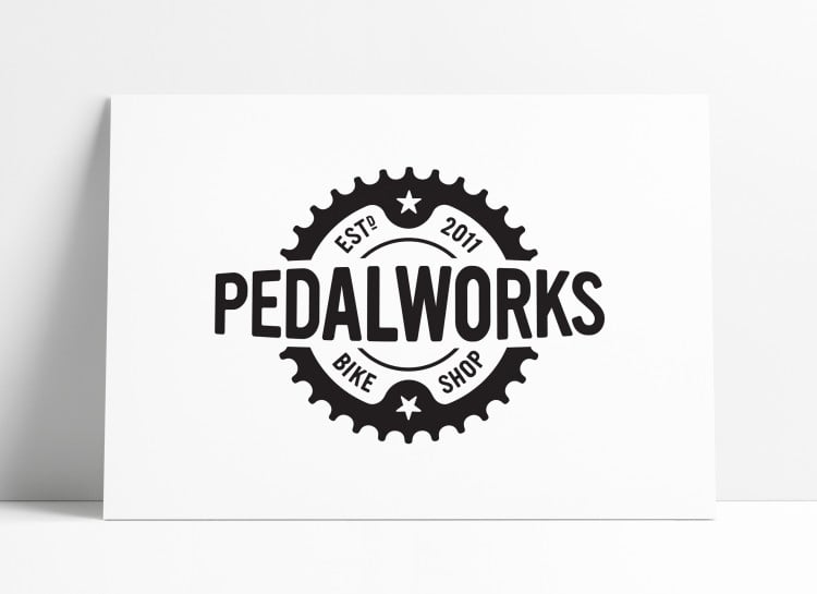 PedalWorks Bike Shop Logo and Brand Identity Design by The Logo Smith
