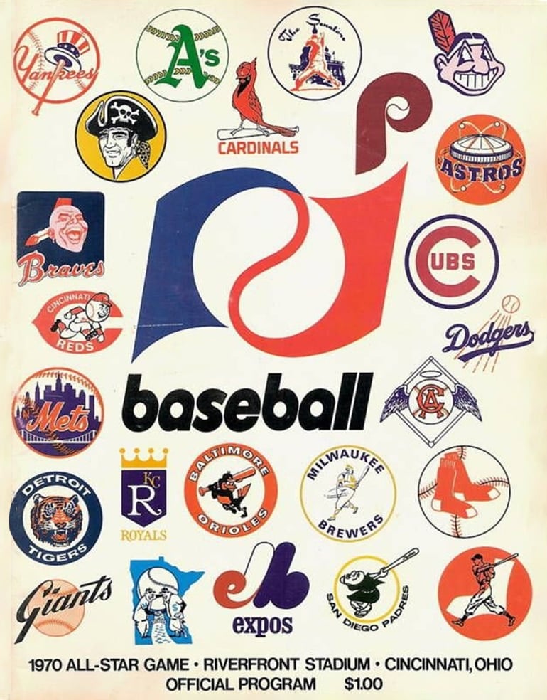 Vintage 1970 All-Star Baseball Game Official Program Riverfront Stadium Ohio 1