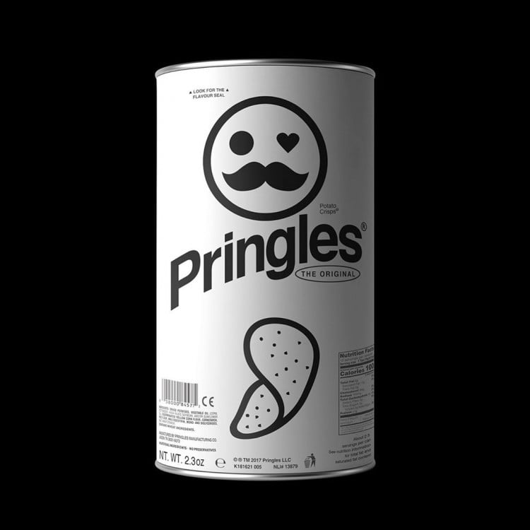 pringles logo and brand redesigned minimal monochromatic style by Kunel Gaur