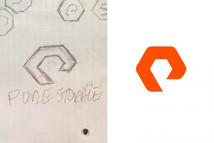 pure storage logo sketch designed by the-logo-smith