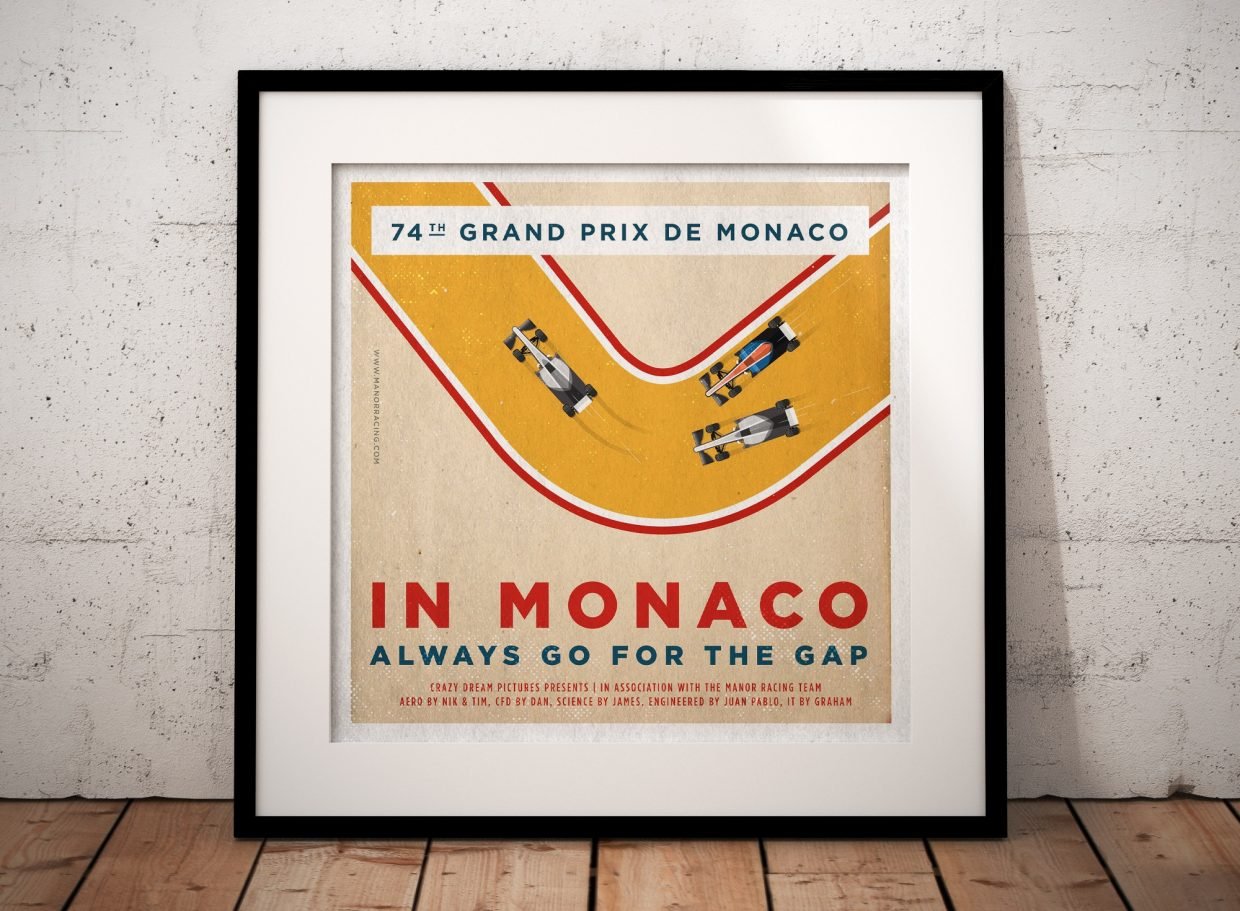 F1 Manor Racing Team 2016 Race Season Posters Square Format Framed Poster Monaco GP