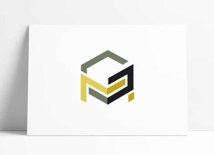 Letters G & M, Isometric Logo Design for Sale
