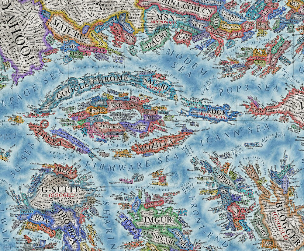 Map of the Internet 2021, by Martin Vargic at Halcyon Maps
